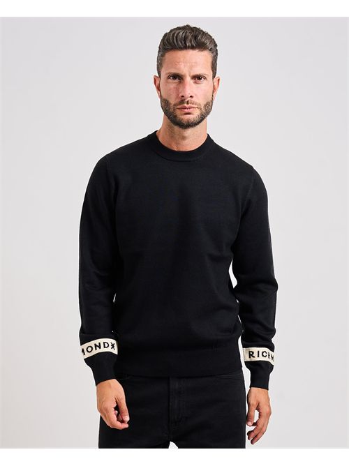 Maglione uomo Richmond X con bande sulle maniche RICHMOND X | UMA25035MABLACK